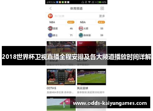 2018世界杯卫视直播全程安排及各大频道播放时间详解