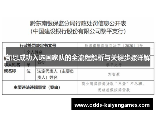 凯恩成功入选国家队的全流程解析与关键步骤详解